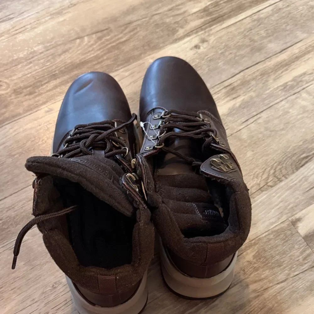 Men's Dark Brown Leather Lace-Up Casual Boots